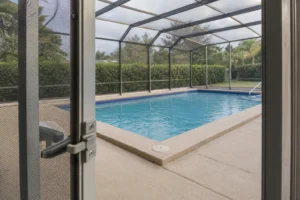 Residential screened pool cleaning in On Top of the World Florida